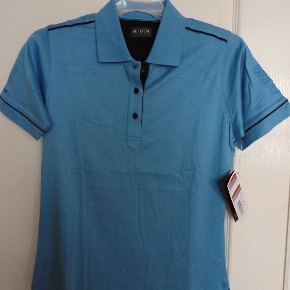 Women's AUR Blue golf polo shirt Size XS NWT